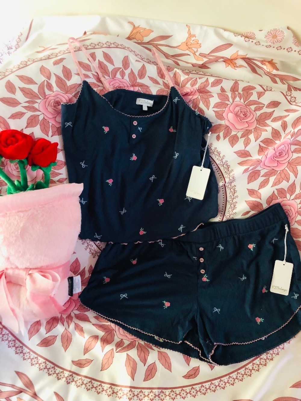 NWT PJ Salvage Matching Lounge To Bed Set in English Rose SZ XL